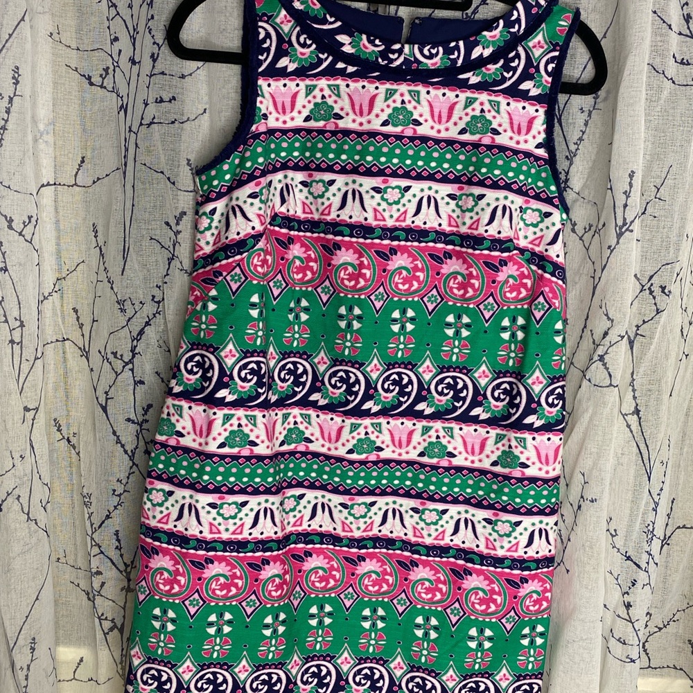 Talbots Fringed Stealth Multicolor Patterned Dress - Picture 2 of 5
